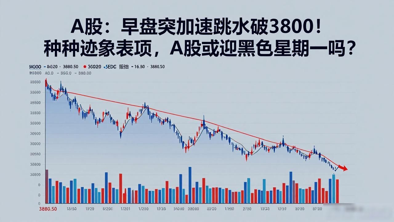 A股:早盘突加速跳水破3880!种种迹象表明，A股或迎黑色星期一吗？
