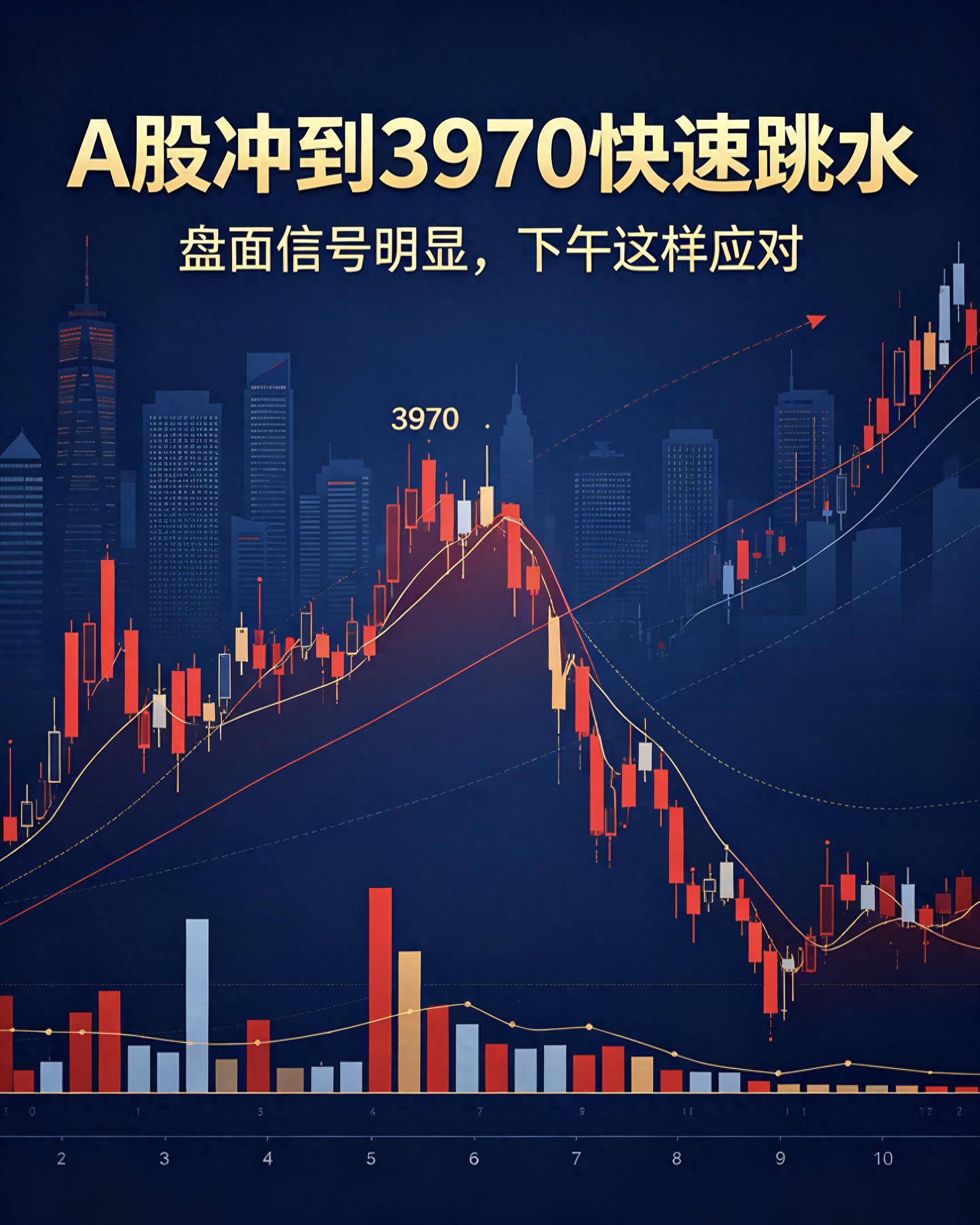 早盘冲高3970随即跳水，A股给出明确信号，下午盘面会如何演绎
